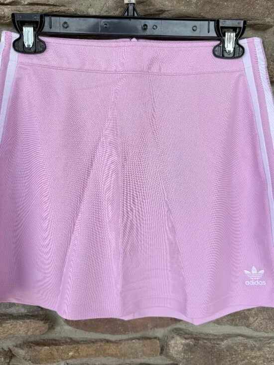 adidas Pink Mini Skirt with White Side Stripes