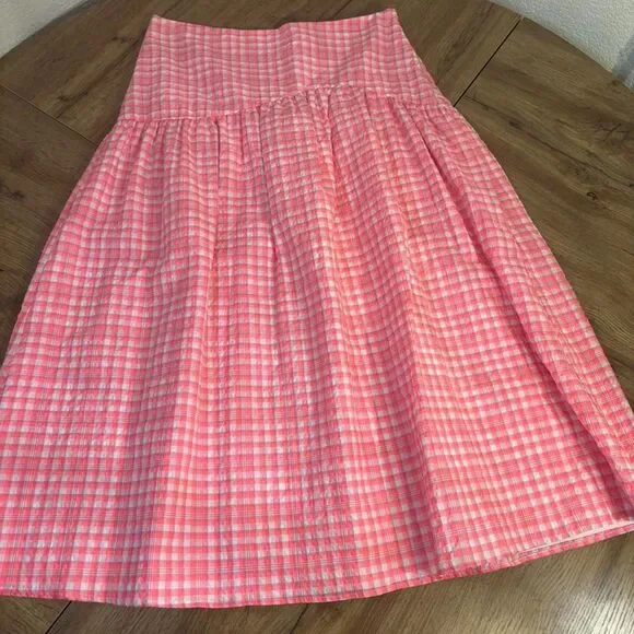 Topshop Women's Pink and Red Skirt