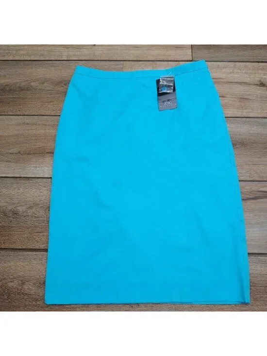 BCBG Max Azria Turquoise Pencil Skirt Career Office Women's Size 8 NWT made USA