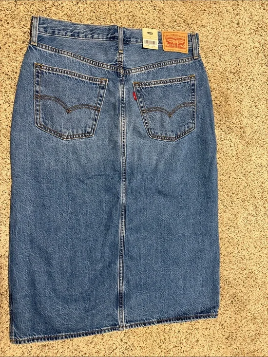 Levi's Medium Blue Denim Midi Skirt