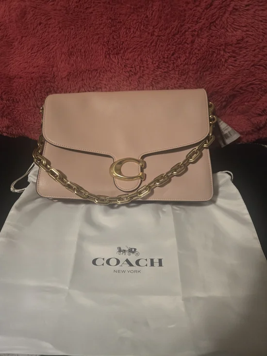 Coach Pink Shoulder Bag with Gold Chain