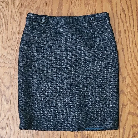 Ann Taylor Womens Green Boucle Skirt Sz 10 Petite