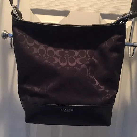 Coach Black Legacy Signature Duffle Tote Handbag