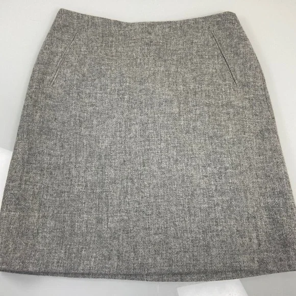 Talbots Women's 2P Gray Wool‎ Blend A Line Skirt Career Business Casual Size 2P