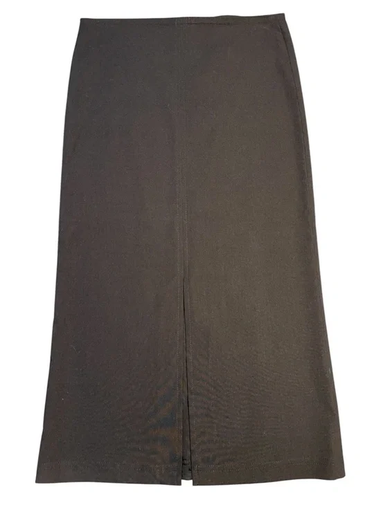 Fidel Size Small Black Midi Stretch Sliming Pencil Skirt With Front Slit
