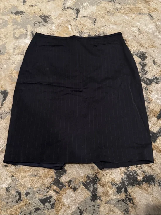 Ann Taylor Black Pinstripe Pencil Skirt