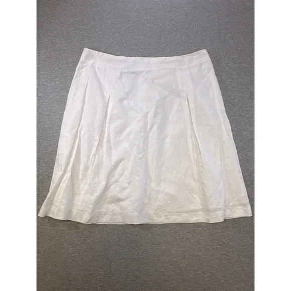Apostrophe White Linen Blend Pleated Mini Skirt Size 14 Women‎ Summer Casual