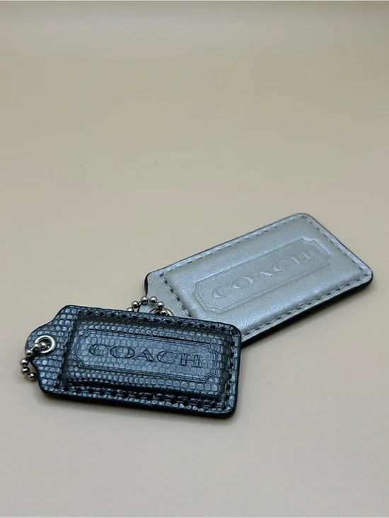Two Authentic Coach Leather Bag Hang Tags