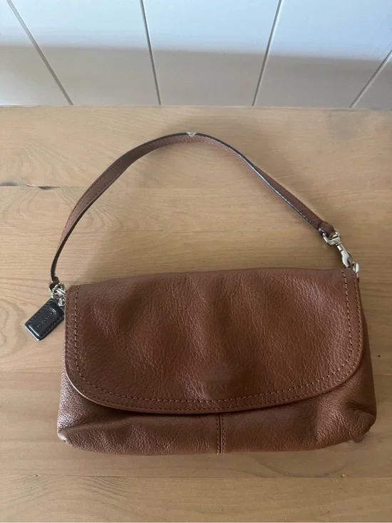 Coach Brown Pebbled Leather Shoulder Bag