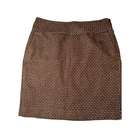 Ann Taylor Loft‎ brown Tweed mini skirt, size 8