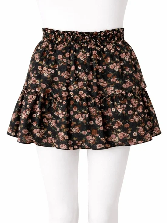 Pnk Lily Floral Black Skirt size small
