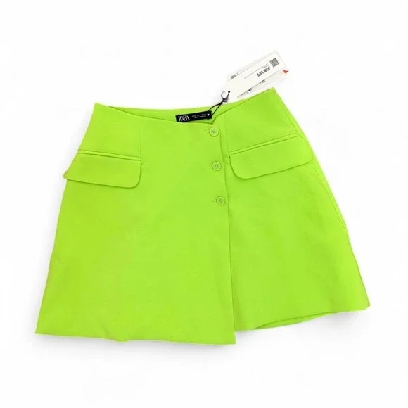 Zara Neon Green Mini Skirt Size M Brand new with tags