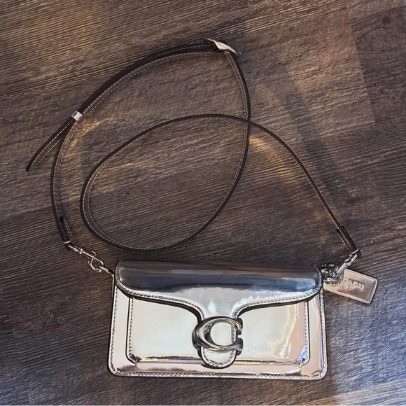 Coach Silver Metallic Crossbody Bag