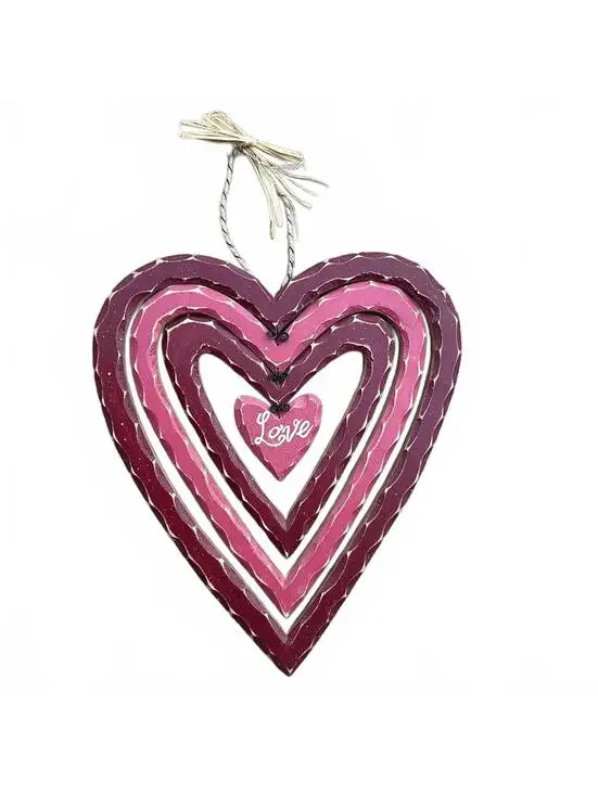 Layered Wooden Heart Wall Decoration