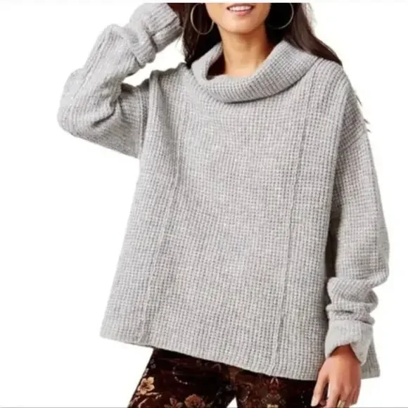 Free People Sidewinder Grey Wool Sweater