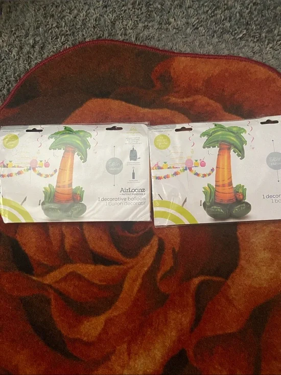 Inflatable Palm Tree Party Balloon (2-Pack) - Green & Brown