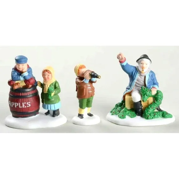 DEPT 56 HERITAGE VILLAGE COLLECTION THE OLD MAN AND THE SEA - SET OF 3 - RETIRED
