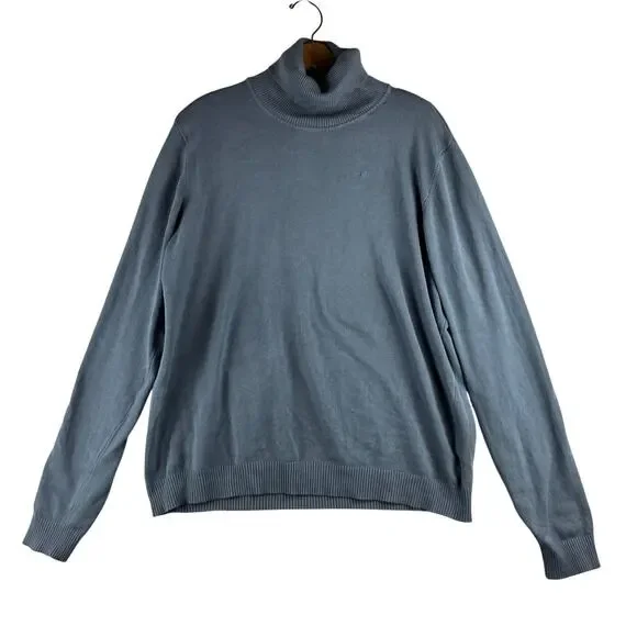 Love University Slate Blue Turtleneck Sweater Women's 2X Rayon Nylon Long Sleeve