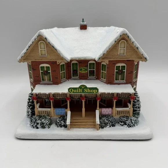 Vintage John Deere Creek Hawthorne‎ Village Light Up Quilt Shop Store 2004 Deer