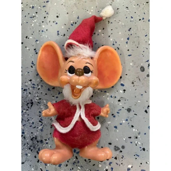 Vintage Roy Des. Of Fun‎ 1970 Christmas Mouse Figurine Decoration