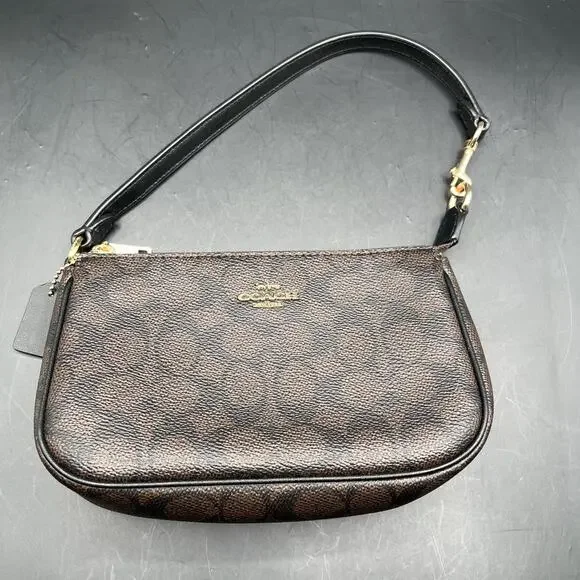 COACH Nolita 19 In Signature Canvas CW426 DARK BROWN SHOULDER BAG SMALL BROWN