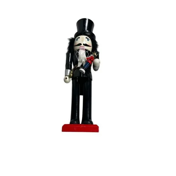Elegant Black Nutcracker Christmas Decoration Formal TuxedoTop Hat Holiday Decor
