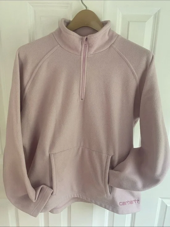 Carhartt Women's Light Pink Half-Zip Fleece Pullover