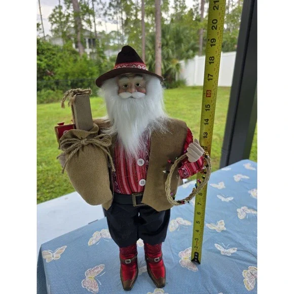 Western Cowboy Santa‎ Greeter Figurine Lasso 19