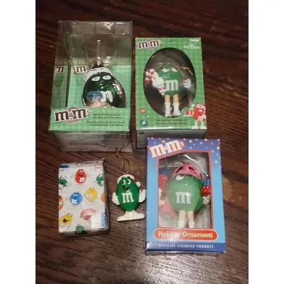 Y2K Kurt Adler Grenn M&M Christmas Ornaments‎