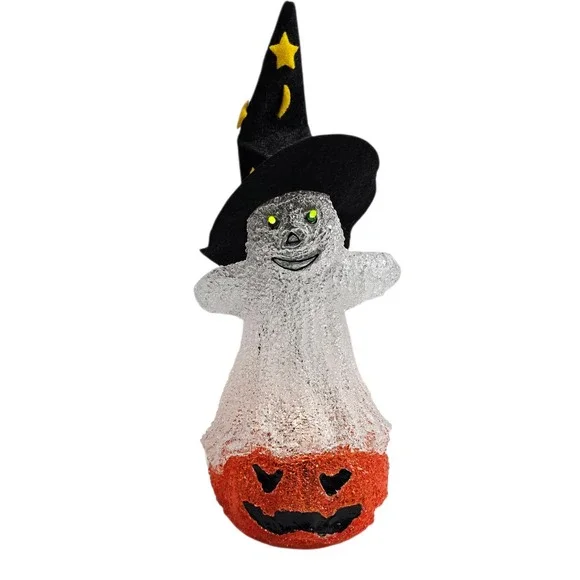 Halloween Ghost Pumpkin Witch Hat Light Up‎ Decoration Figurine