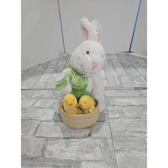 Vintage Hallmark Spring Quartet‎ Easter Animated Plush Rabbit Chicks Frog VIDEO