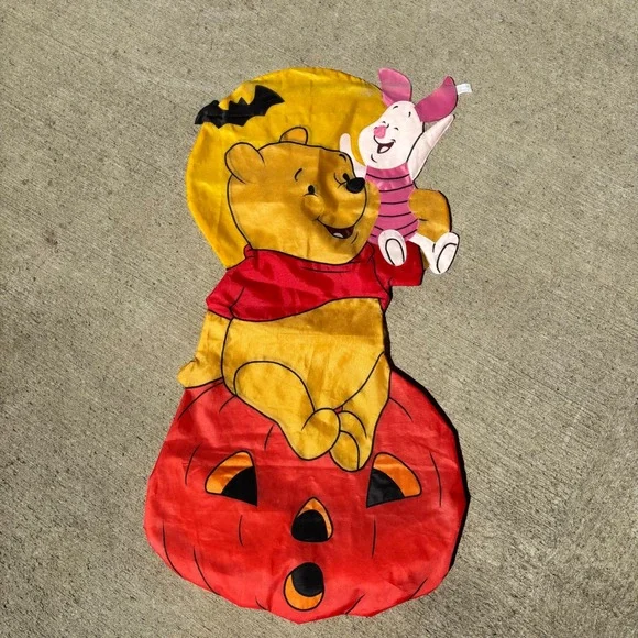 Vintage 1998 Disney Winnie the Pooh Piglet Halloween Pumpkin Windsock 42 Inch
