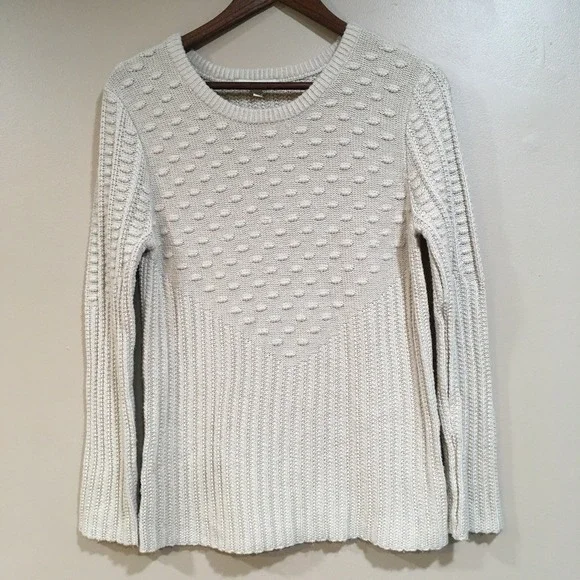 41 Hawthorn Women L Chunky Knit Sweater Cream Heritage Coastal Cottage Fisherman