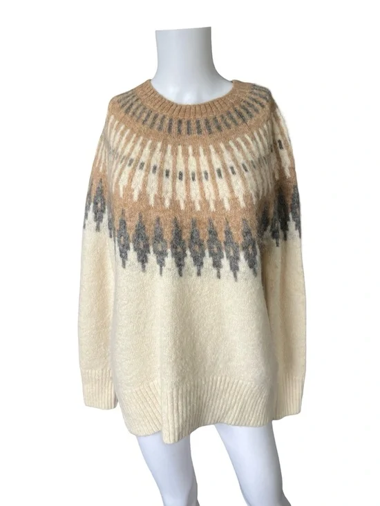 Banana Republic Alpaca Blend Fair Isle Sweater Soft Crew Neck Adult Size Small