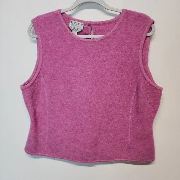Talbots Womens Sleeveless Sweater Size XL Wool Blend Italian Yarn Luxe Vintage