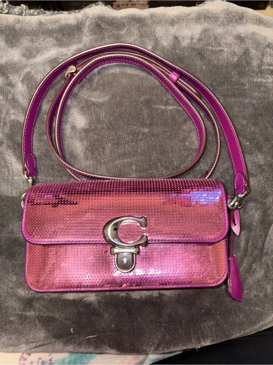 Coach pink sequin tabby bag