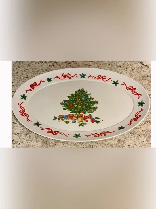 Vintage Brookpark Christmas Tree Serving Platter