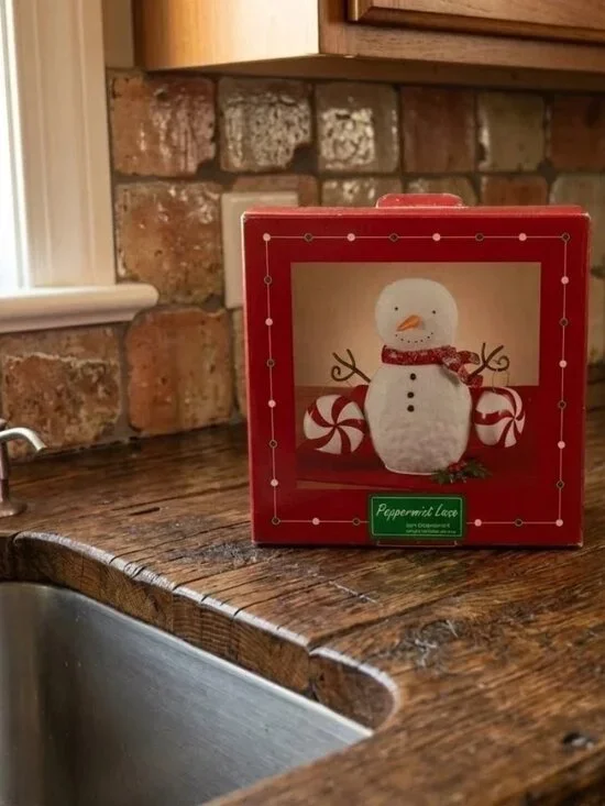 Peppermint Lane Snowman W/Red Scarf Salt & Pepper Set Red&White