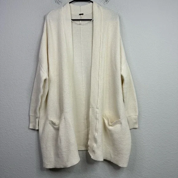 Free People Sweater Women S Beige Knit Oversized Textured Boho Neutral Lagenlook