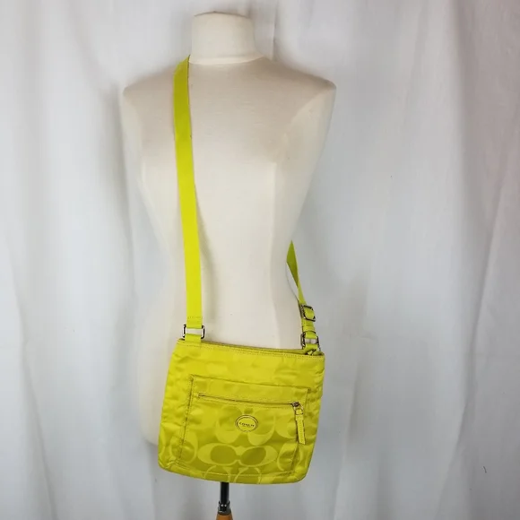 Coach Lime Green Signature Crossbody Bag