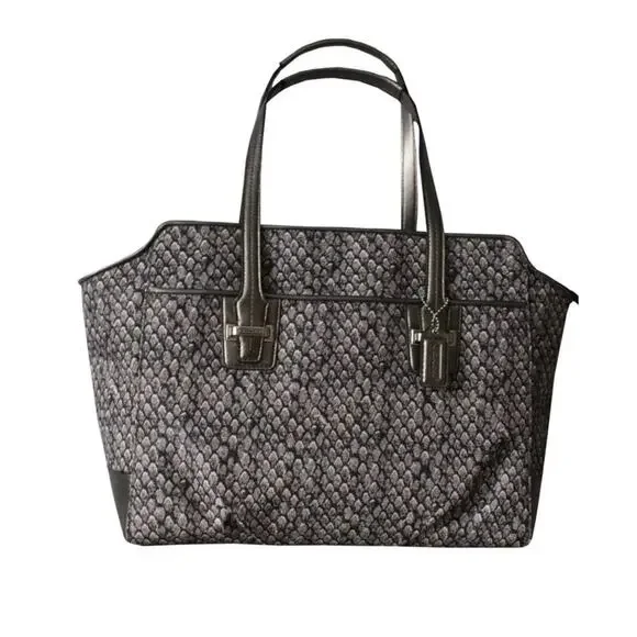 COACH Taylor Gray Snake‎ Print Alexis Carryall Satchel Handbag Purse Retail $398