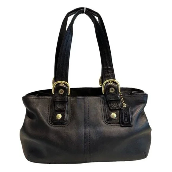 COACH‎ Black Leather Shoulder Handbag
