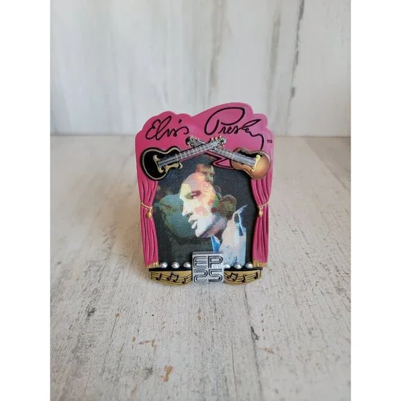 Holographic musical‎ Elvis Presley burning Love ornament vintage xmas