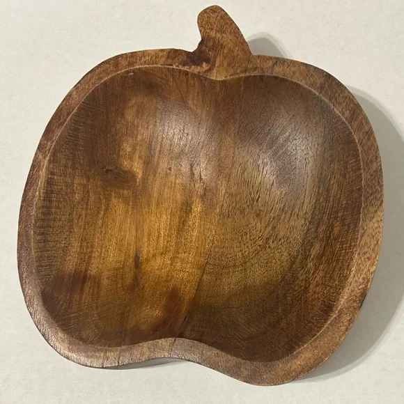 Hobby Lobby Mini Pumpkin Dough Bowl Carved Wood Fall Table Decor 6” NEW