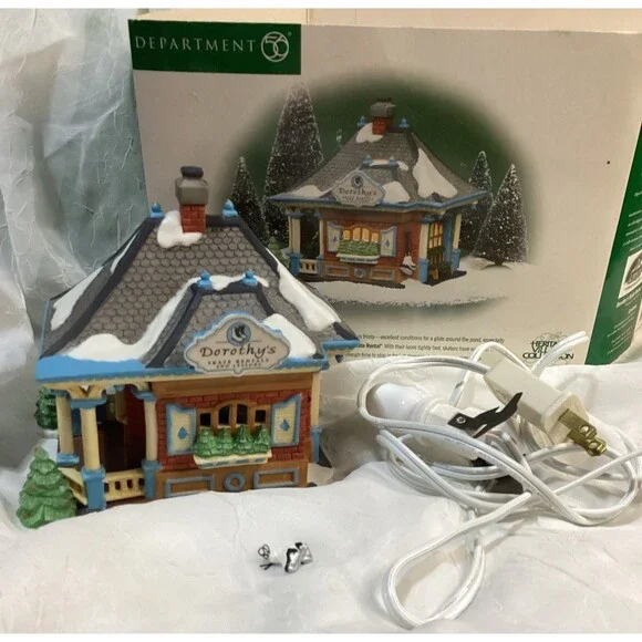 Dept 56 Christmas Lighted House Dorthy's Skate Rental Heritage Collection 1999