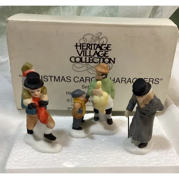 Dept 56 Christmas Carol Characters Scrooge Bob Cratchit Tiny Tim Set 3 Boxed Set
