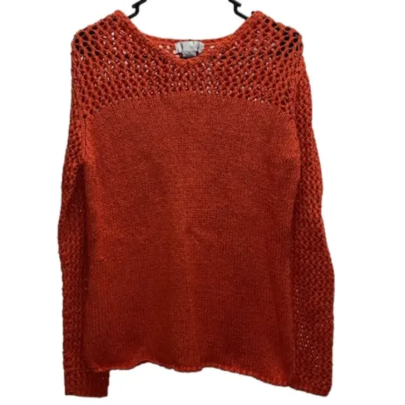 Spiegel Silk Blend burnt orange sweater size medium 58% silk Vintage