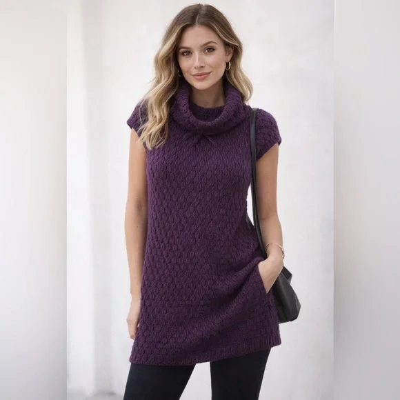 Design History Purple Cowl Neck‎ Sweater Sz. S