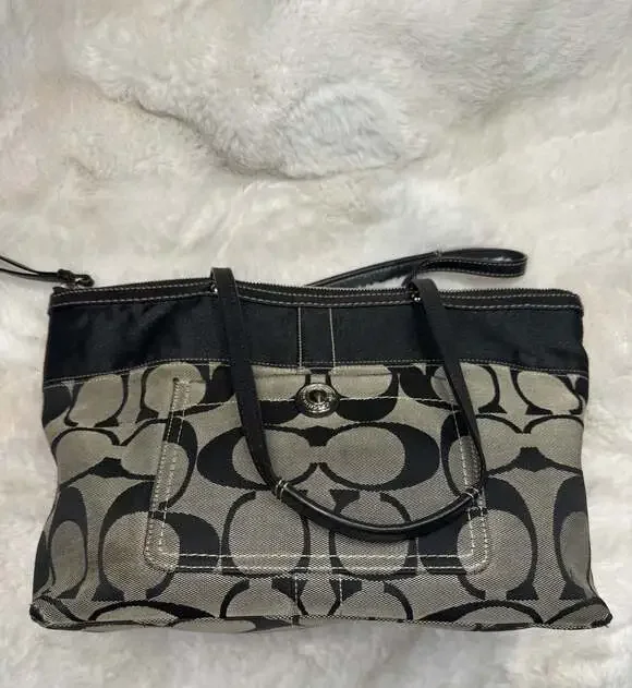 Coach Signature Canvas and Leather Tote Bag