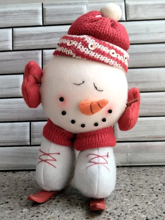 Vintage Santa's Best Skiing Snowman